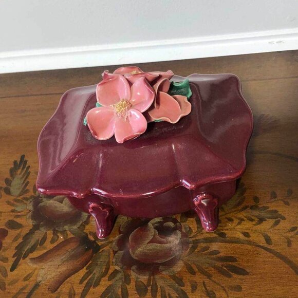California pottery - Johannes Brahm floral lidded trinket box - Picture 4 of 12